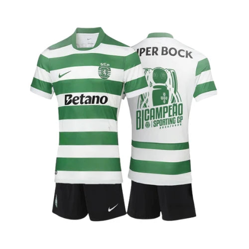 Kit de Criança - Sporting Principal 25/26 - Edição Bicampeão